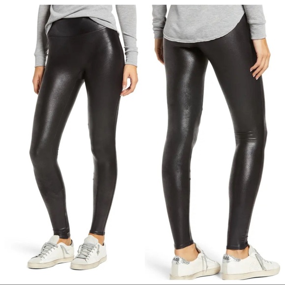 SPANX Pants - Spanx Black Faux Leather High Rise Leggings Small